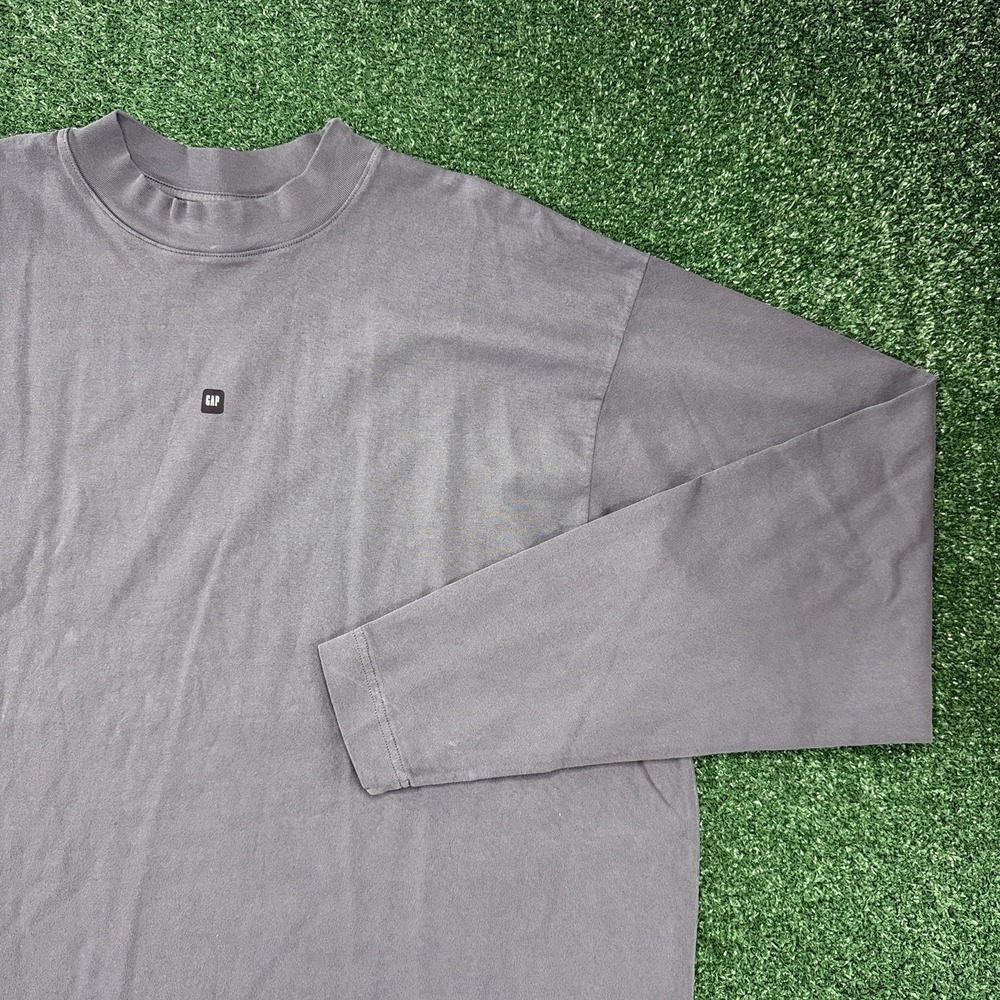 Yeezy GAP Shirt Men's Large Gray Long Sleeve Cotton Baggy Kanye West Ye